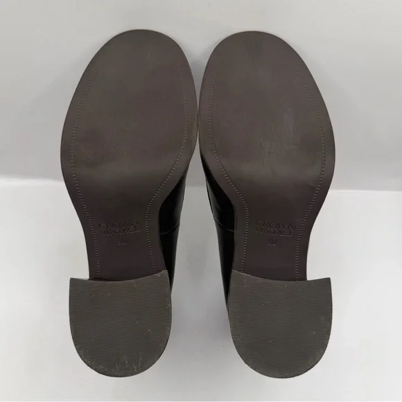 Crown Vintage Black Leather Chunky Loafer Pumps Women's Size 8 M - Picture 8 of 8